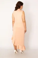 Women's Bone Hem Flounce Back Hidden Zipper Dress 26A33620