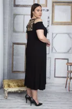 Kadın Gri Omuz Dekolteli Roba Garnili Elbise 65N25800