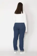 JEAN FEMME BLEU MARINE TAILLE HAUTE 5 POCHES EN LYCRA