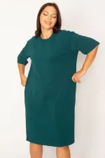 Kadın Mürdüm Pamuklu Kumaş Yan Fermuar Yırtmaçlı Likralı Elbise 65N34428