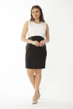 KADIN SİYAH TAŞ DETAYLI ELBİSE