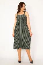 Kadın Haki  Göğüs Kısmı Gipe Lastikli Askılı Elbise 65N33481