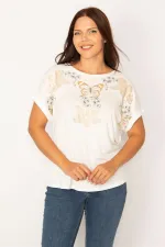 Kadın Kemik Lak Baskılı Bluz 65N34566