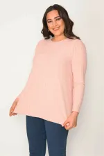 Kadın Pembe Kendin Çizgili Bisiklet Yaka Tunik 65N30416