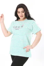 Kadın Büyük Beden Gül Kurusu Bisiklet Yakalı Kısa Kollu Bluz 65N38006