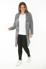 Kadın Büyük Beden Renkli Kalın Triko Hırka 65N37176