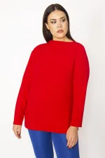 Kadın Kırmızı Dik Yakalı Bluz 65N29469