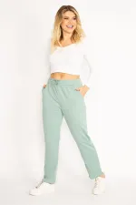 Kadın Yeşil Bel Lastikli Eşofman Alt 65N34883