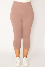 Kadın Bebe Mavisi Pamuklu Kumaş Tayt Kapri  65N34124