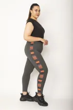 Kadın Gri Yan Detaylı Spor Tayt  65N26996