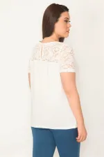 KADIN KEMİK ROBA DANTELLİ BLUZ