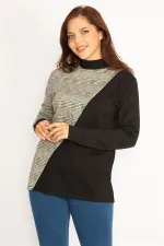 Women's Gray Plaid Sweatshirt 65N34755