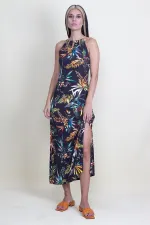 Robe à motifs floraux avec bretelles en chaîne