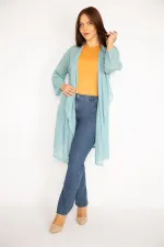 Kadın Oranj Salaş Yaka Hırka 65N34778