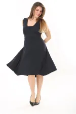 Kadın Haki Anvelop Yakalı Arka Bel Lastikli Kolsuz Likralı Viskon Elbise 65N37872