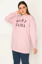 Kadın Pembe Ön Baskılı Sweatshirt 65N31336