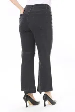 Kadın Büyük Beden Kup Detaylı Paçası Pis Dikişli Likralı Kot Pantolon 65N38087