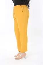 Kadın Büyük Beden Hardal Beli Lastikli Yan Cepli Pantolon 65N38929