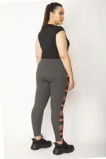Kadın Gri Yan Detaylı Spor Tayt  65N26996