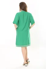 Kadın Büyük Beden Nar Ön Fermuarlı Ribana Detaylı Aerobin Kumaş Elbise 65N37880