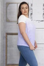 Kadın Lila Düşük Kol Bluz 65N22744