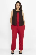 Kadın Bordo Şifon Ve Boncuk Detaylı Tulum 26N12683