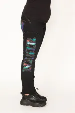 Kadın Siyah Aplikeli Kot Pantolon 65N31600