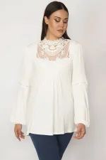 Chemisier femme en dentelle et tulle 26A29817