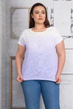 Kadın Lila Düşük Kol Bluz 65N22744