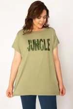 Kadın Haki Önü Pul Payet Detaylı Bluz 65N33918