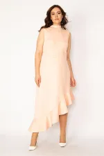 Women's Bone Hem Flounce Back Hidden Zipper Dress 26A33620