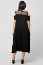 Kadın Haki Roba File Detaylı Viskon Elbise 65N24231