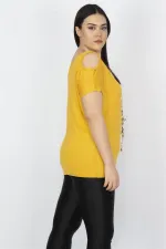 Kadın Beyaz Omuz Dekolteli Viskon Bluz 65N22698