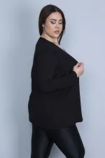 Kadın Siyah İkili Görünümlü Tek Parça Bluz 65N23082