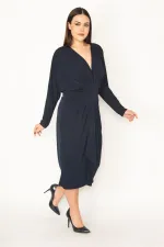 KADIN BORDO GÖĞÜS VE BEL DETAYLI ELBİSE