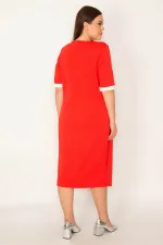 KADIN RENK KOMBİNLİ ELBİSE