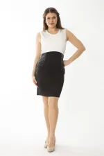 Kadın Büyük Beden Siyah Taş Detaylı Elbise 65N37095