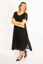 Kadın Siyah Astarlı Krep Elbise 65N34507