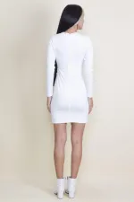 KADIN KEMİK ÖN VE KOLLAR TAŞ İŞLİ ELBİSE