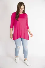 Kadın Fujya Büyük Beden V Yakalı Kapri Kol Tunik