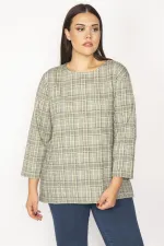 Kadın Desenli Ekose Desenli Tunik 65N29340