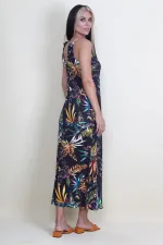 Robe à motifs floraux avec bretelles en chaîne