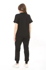 Kadın Büyük Beden Saks Göğüs Ve Paça Detaylı İkili Takım 65N37887