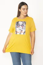 Kadın Sarı Dijital Baskılı Viskon Bluz 65N27410