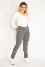 Kadın Gri 5 Cepli Kot Pantolon 65N35144