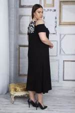 Kadın Gri Omuz Dekolteli Roba Garnili Elbise 65N25800