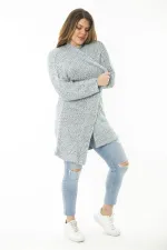 Kadın Büyük Beden Renkli Triko Kalın Hırka 65N37134