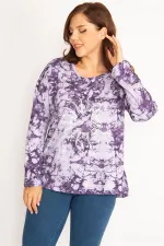 Women's Purple Tie Dye Printed Sweatshirt 65N34770