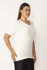 Kadın Kemik V Yakalı Ön Baskılı Bluz 65N28390