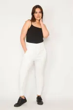 KADIN KEMİK PAMUKLU KUMAŞ YAN CEPLİ SPOR PANTOLON